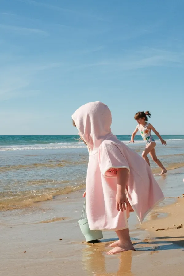 Poncho 1-3 ans rose pâle