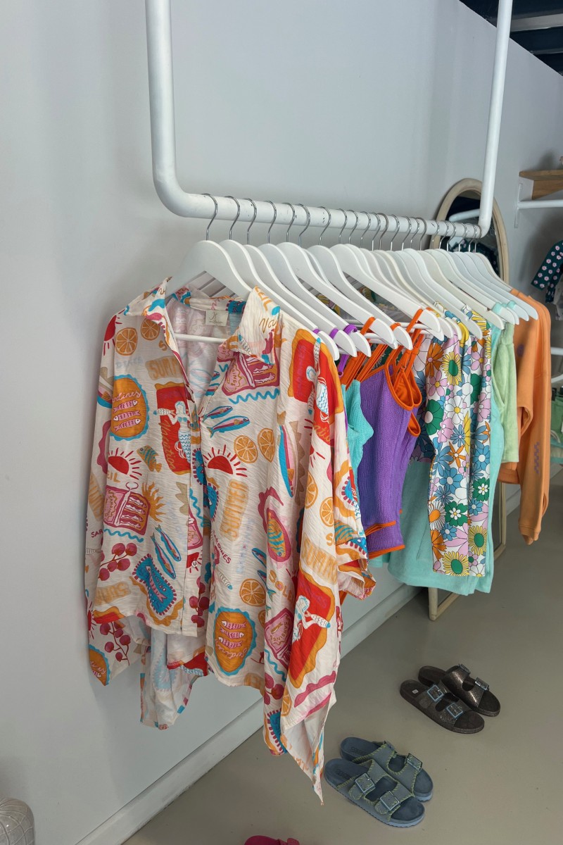 short and shirt printed "sardines" set