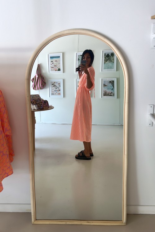 Robe en gaze rayée