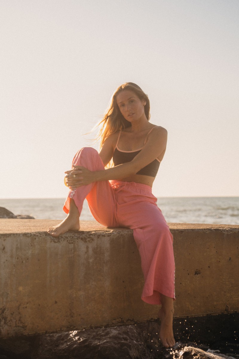 pink checkered pant