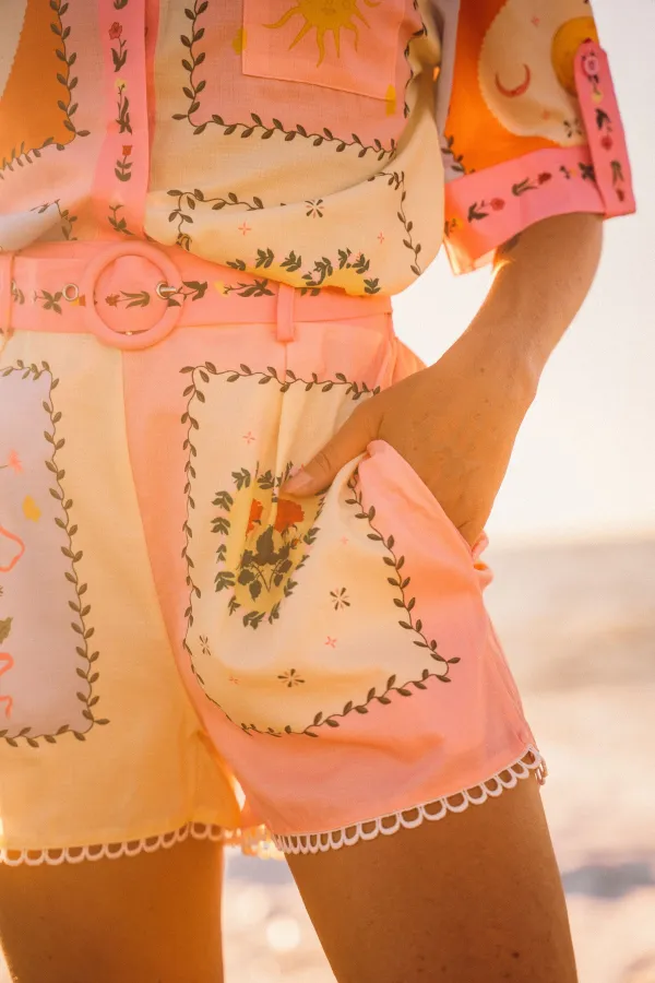 Ensemble short Rosée astrale