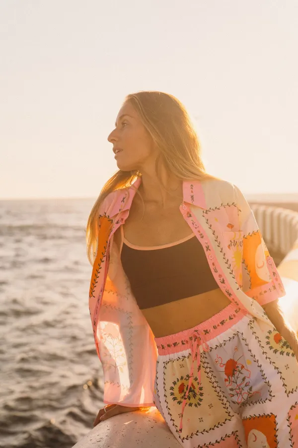 Ensemble short Rosée astrale