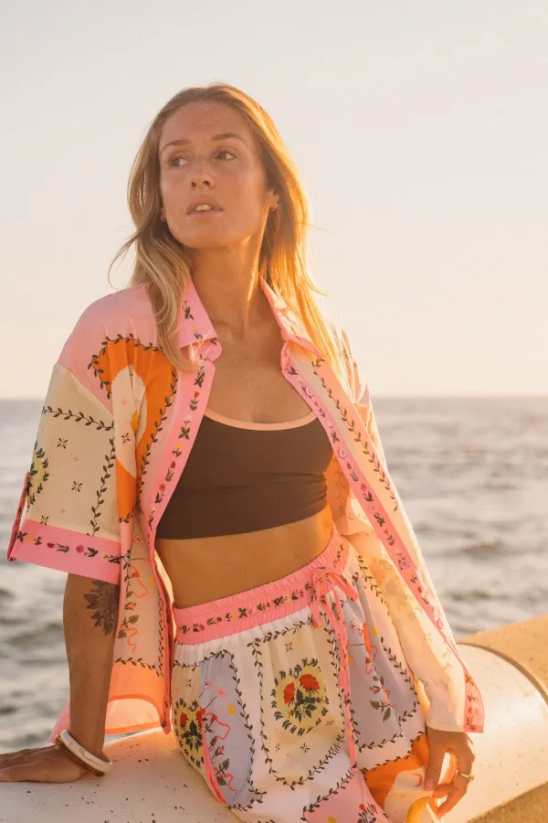 Ensemble short Rosée astrale