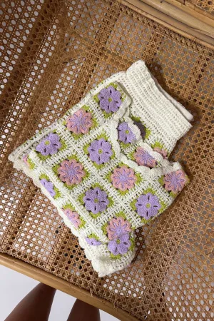 Set en crochet lilas