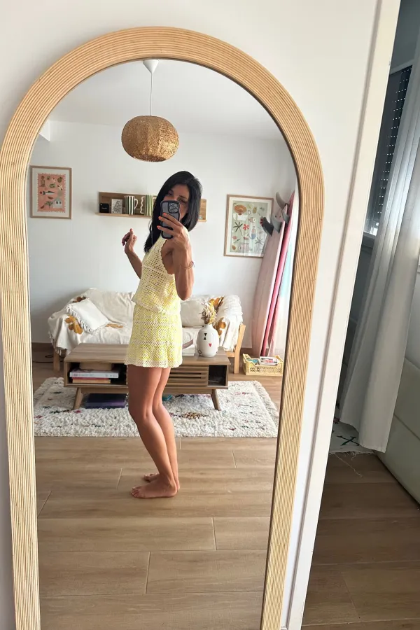 Set en crochet lilas