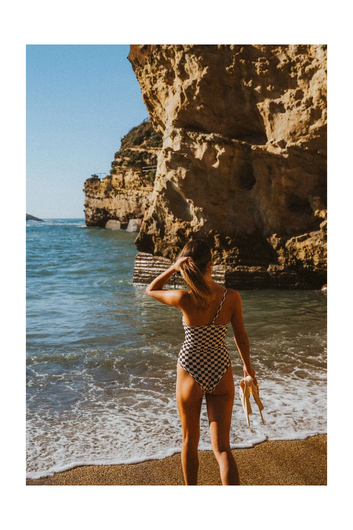 maillot une pièce asymétrique damier