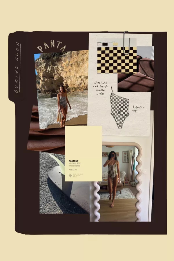 maillot une pièce asymétrique damier