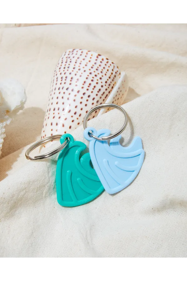 Porte clef vague turquoise et bleu ciel