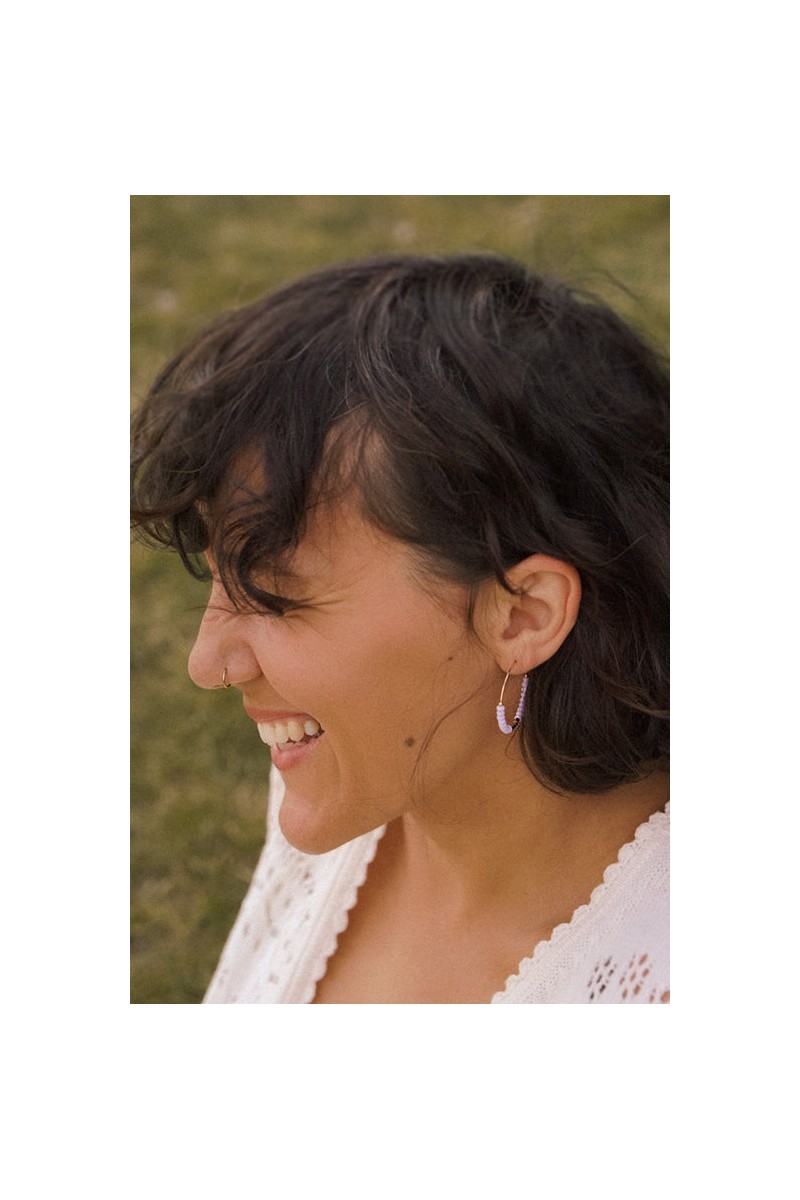 peach & aqua earring