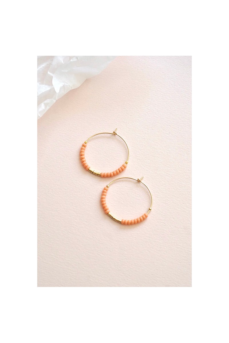 peach & aqua earring