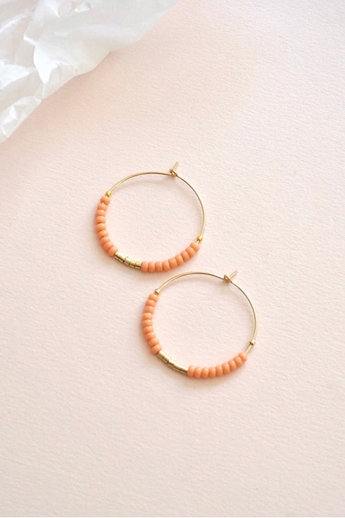 peach & aqua earring