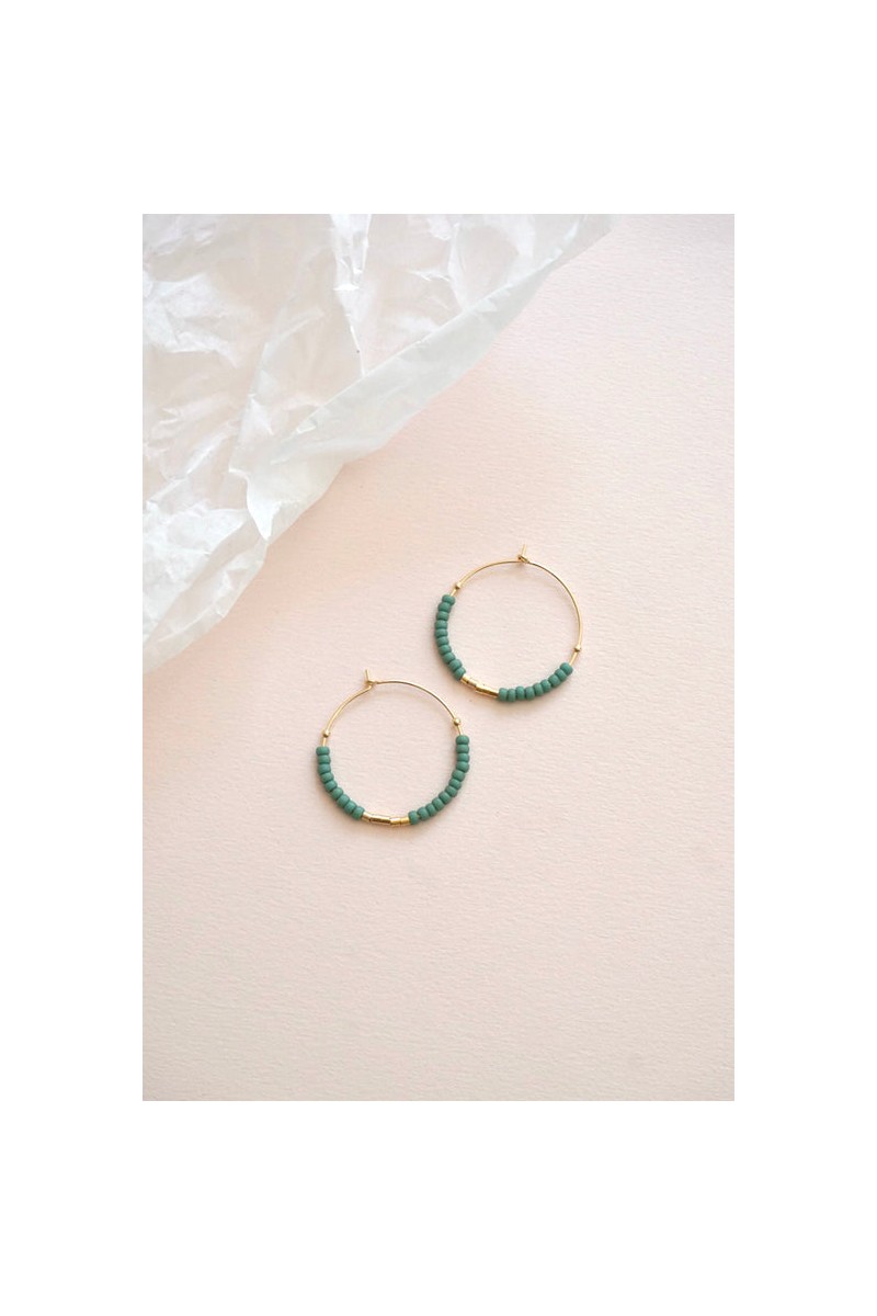 peach & aqua earring